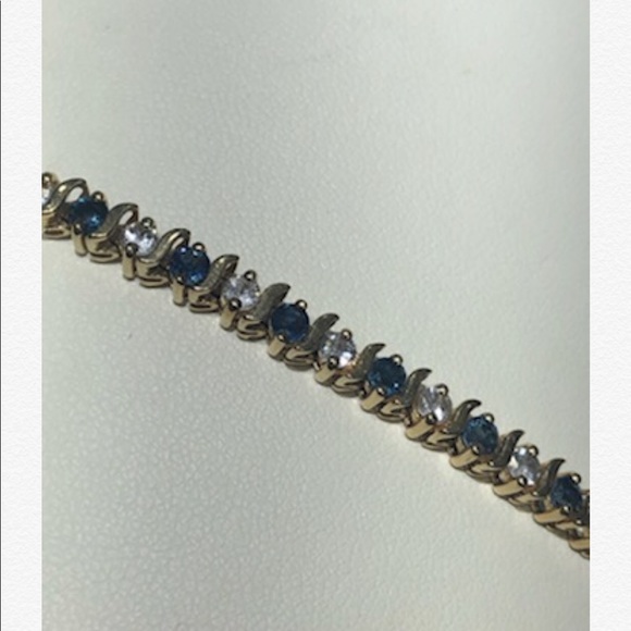 Jewelry - White & Blue Sapphire Tennis Bracelet